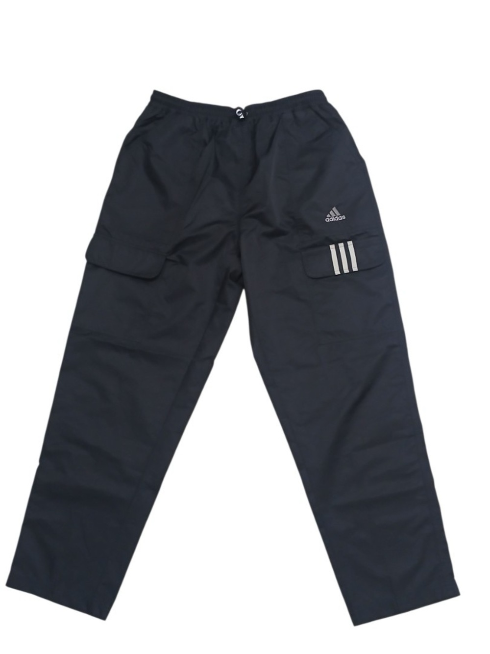 adidas Black Cargo Track Pants with Reflective Stripes